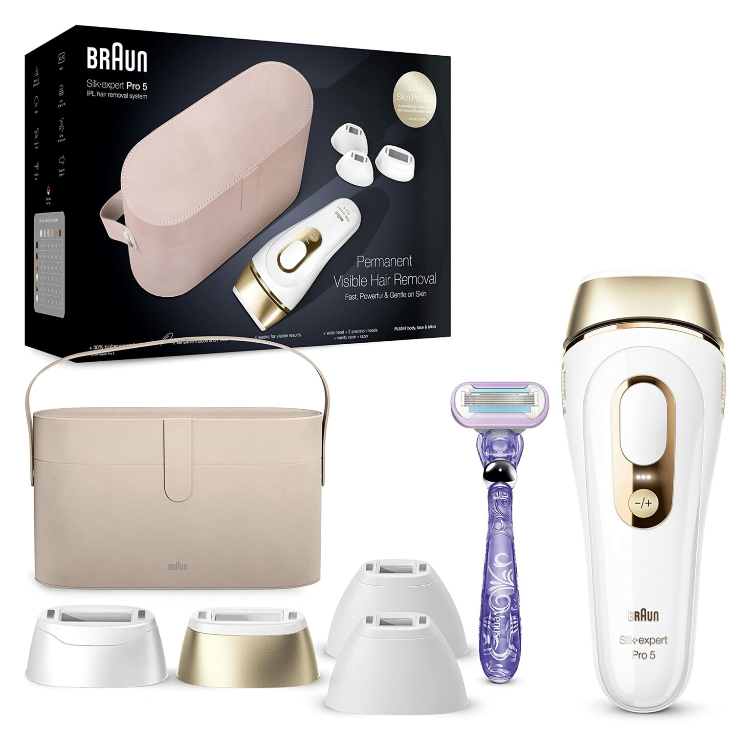 מכשיר להסרת שיער לייזר ביתי בראון BRAUN Silk-expert Pro 5 PL5347